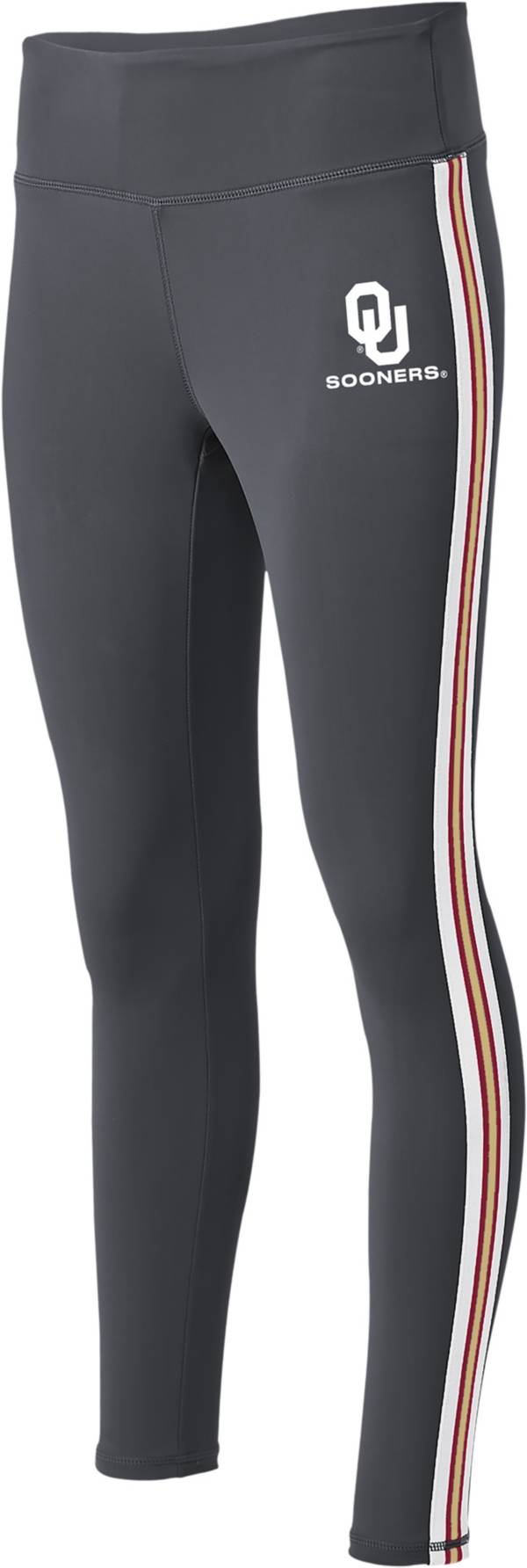 WEAR by Erin Andrews Women's Oklahoma Sooners  Gray Striped Team Leggings product image