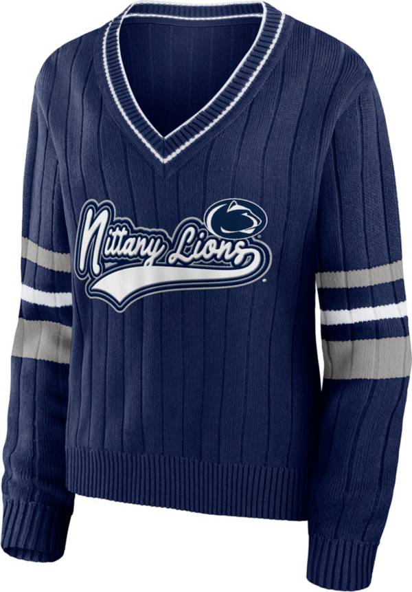 WEAR by Erin Andrews Women's Penn State Nittany Lions Blue Vintage V-Neck Pullover Sweater product image