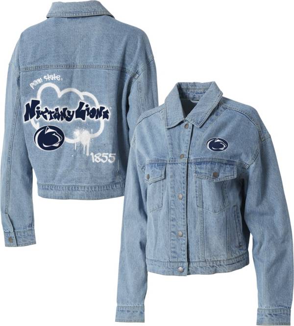 Wear by Erin Andrews Women's Penn State Nittany Lions Denim Jacket, Small, Blue