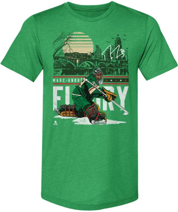 500 Level Minnesota Wild Marc-Andre Fleury State Outline Green T-Shirt product image
