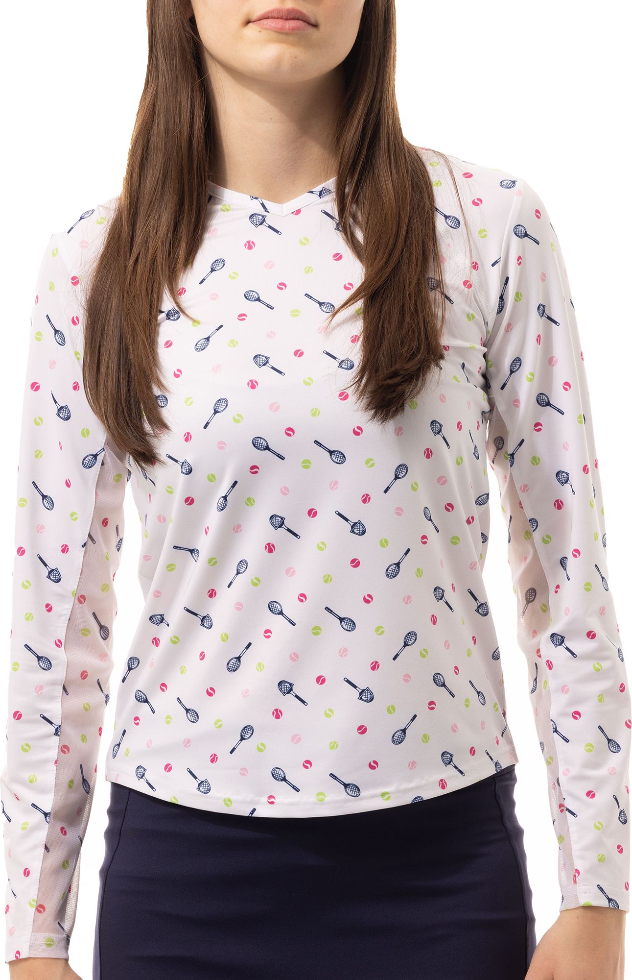 SanSoleil Women's Sunglow Long Sleeve V-Neck Tennis Shirt product image