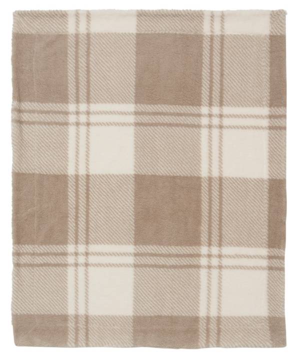 Beige plaid blanket hot sale