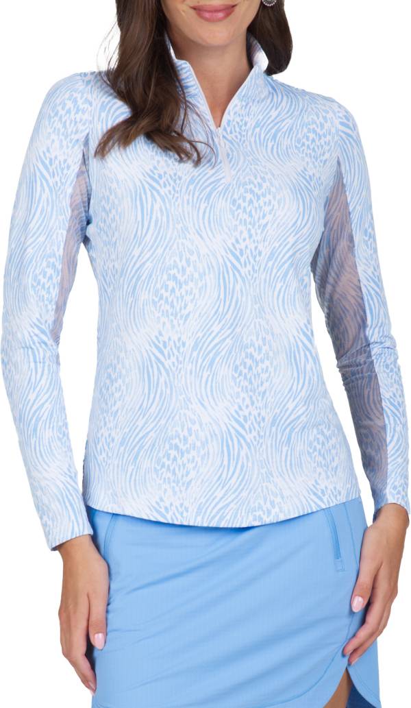 IBKUL Women's Alena Long Sleeve 1/4 Zip Mock Neck Golf Shirt Dick's