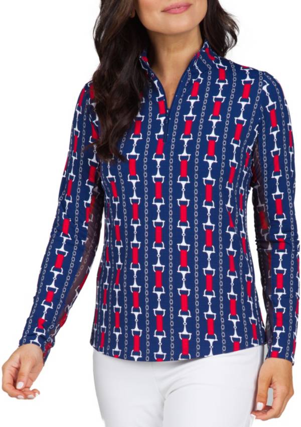 IBKUL Women's Long Sleeve Mock Neck Golf Shirt Dick's Sporting Goods