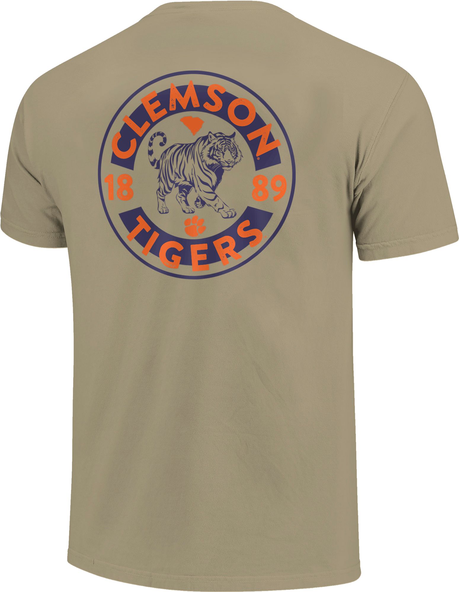 Image One Men's Clemson Tigers Khaki Mascot Circle T-Shirt product image