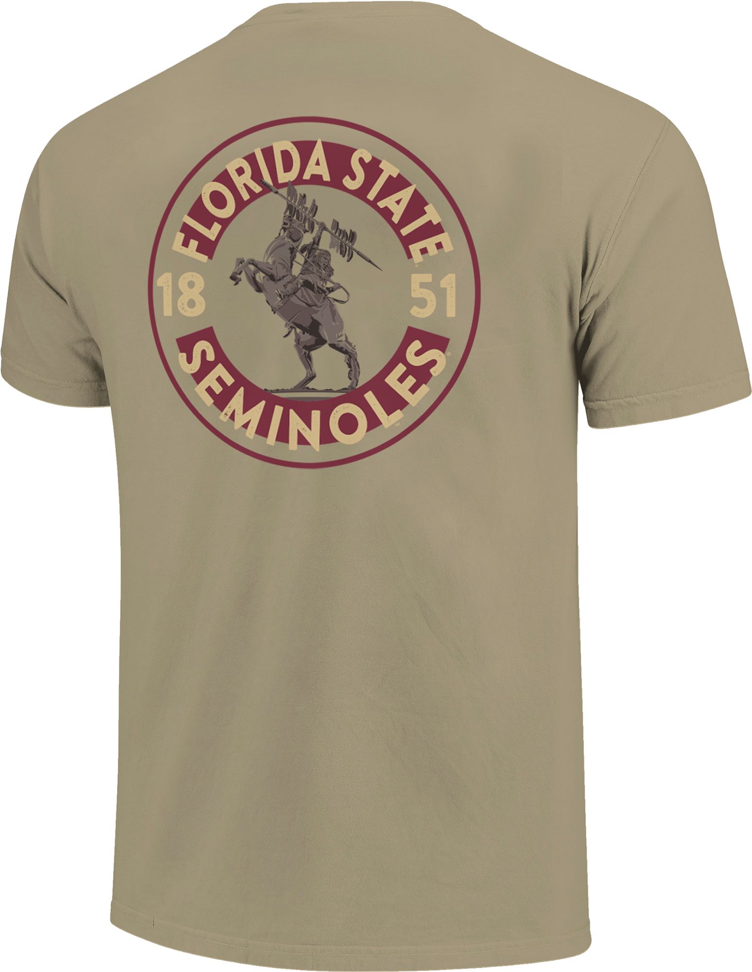 Image One Men's Florida State Seminoles Khaki Mascot Circle T-Shirt product image