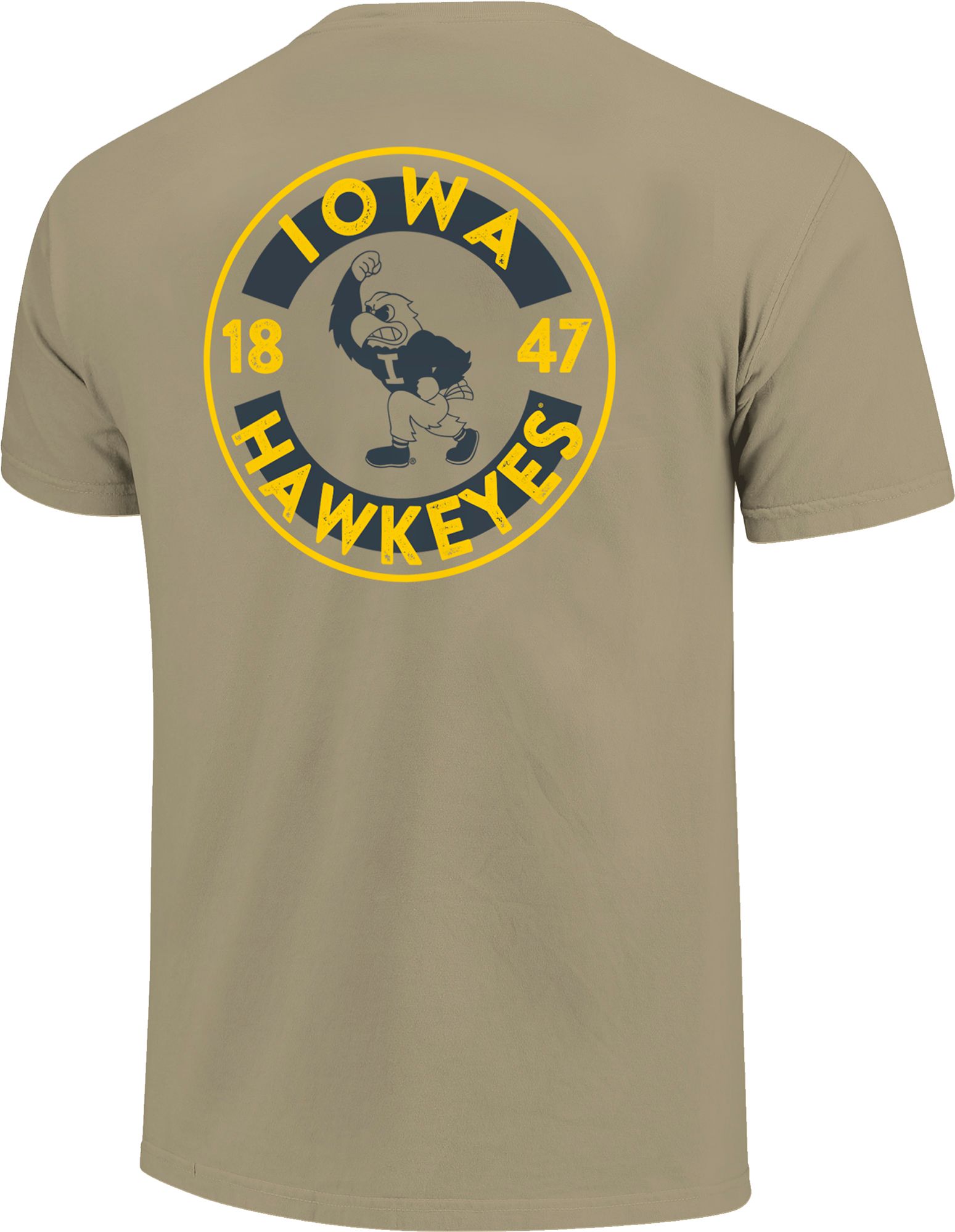 Image One Men's Iowa Hawkeyes Khaki Mascot Circle T-Shirt product image