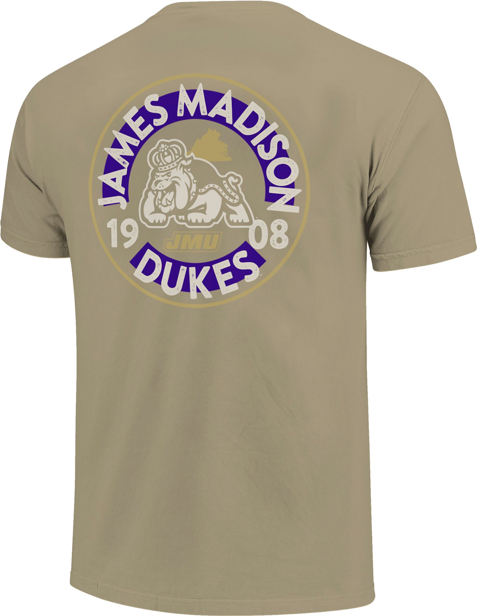 Image One Men's James Madison Dukes Khaki Mascot Circle T-Shirt product image