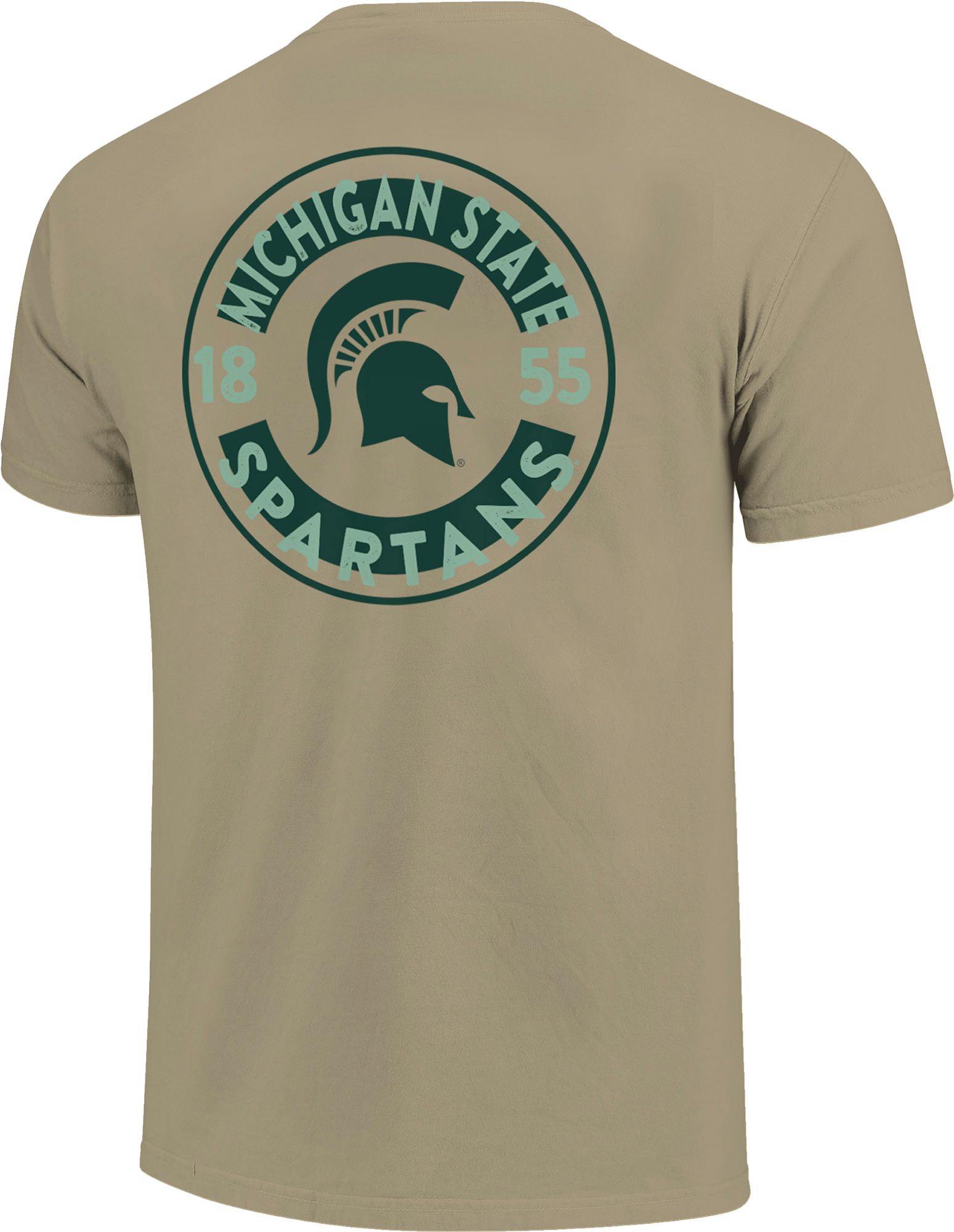 Image One Men's Michigan State Spartans Khaki Mascot Circle T-Shirt product image