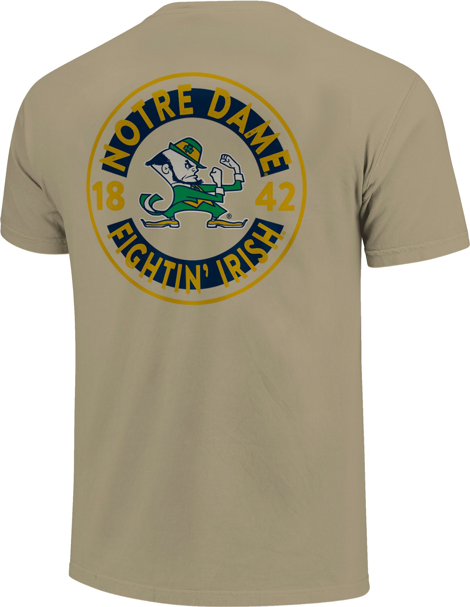 Image One Men's Notre Dame Fighting Irish Khaki Mascot Circle T-Shirt product image