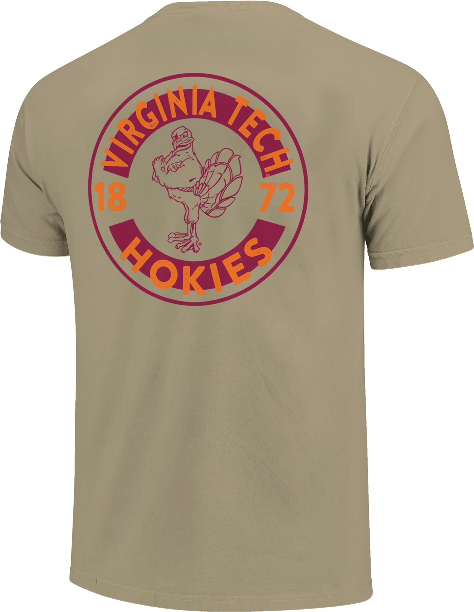 Image One Men's Virginia Tech Hokies Khaki Mascot Circle T-Shirt product image