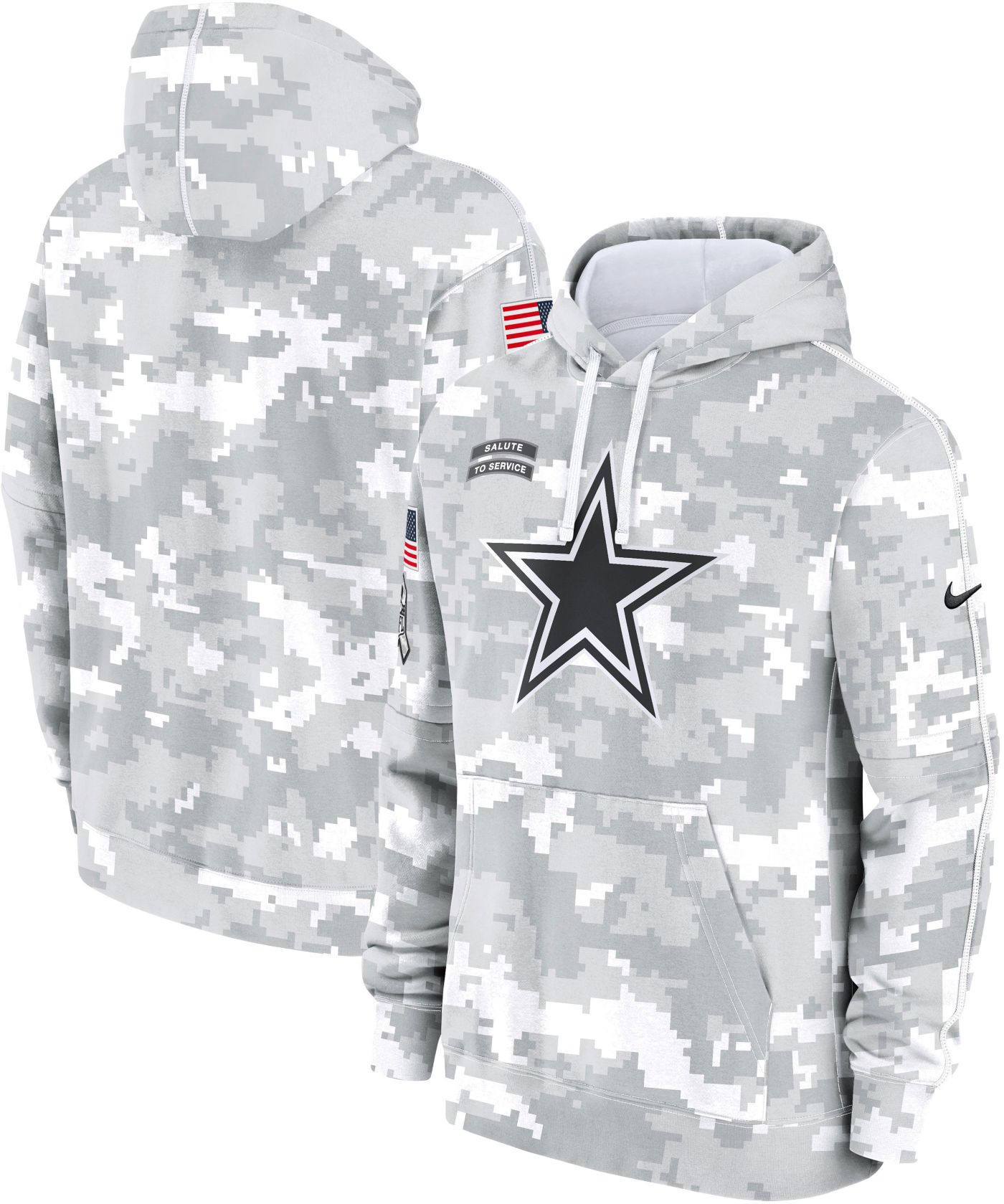 Nike Men s Dallas Cowboys Salute to Service 2024 White Camo Pullover Hoodie Dick s Sporting Goods