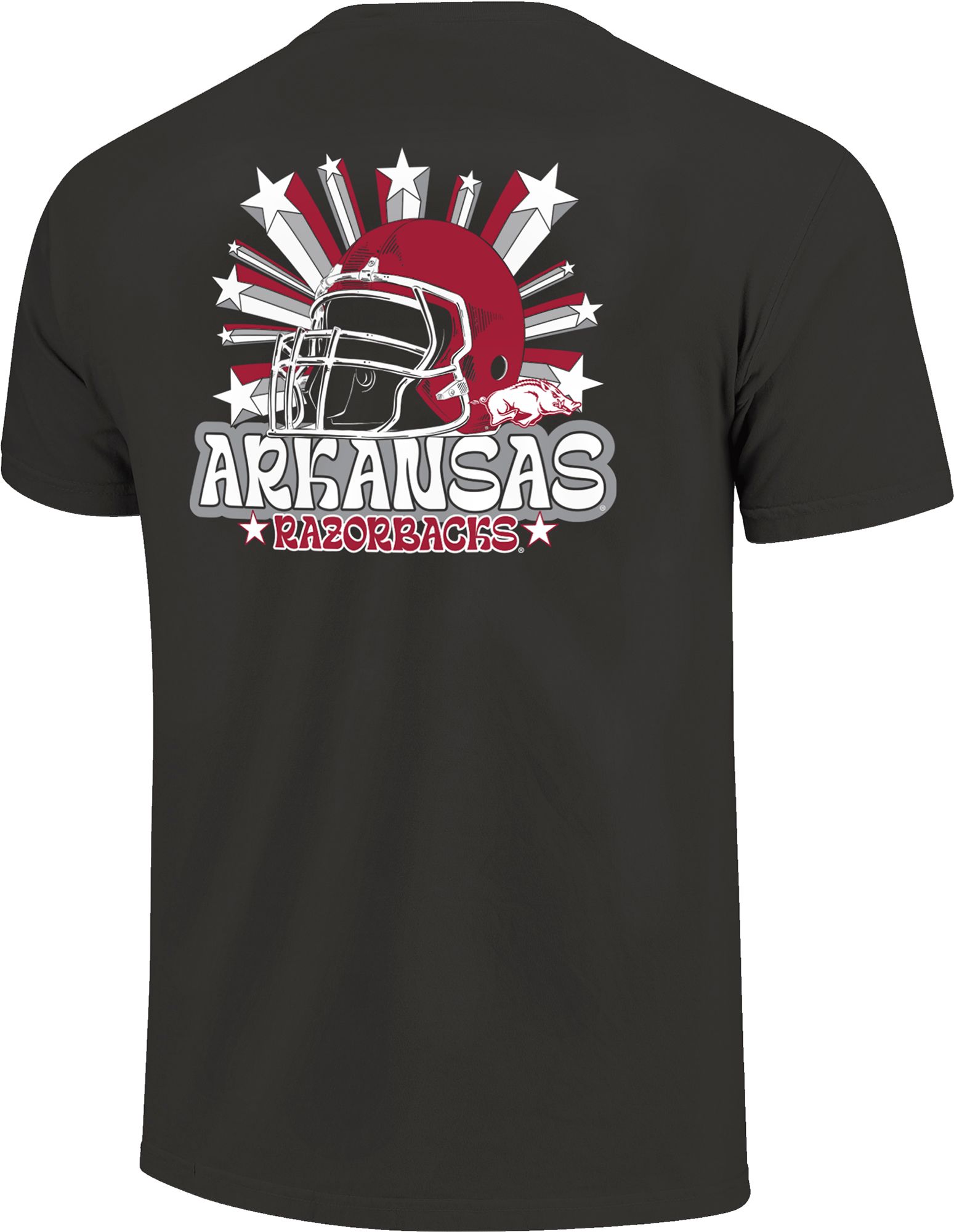 Image One Men's Arkansas Razorbacks Grey Helmet Star T-Shirt product image