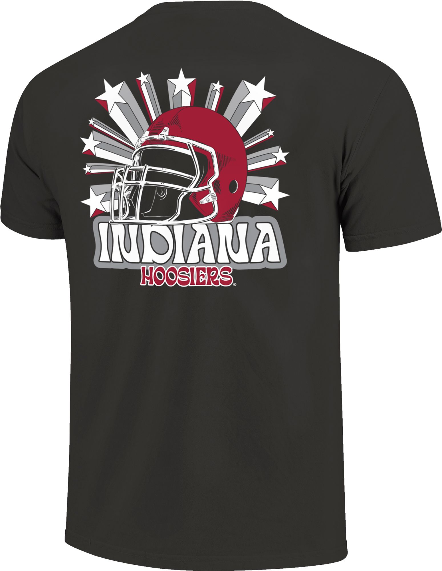 Image One Men's Indiana Hoosiers Grey Helmet Star T-Shirt product image