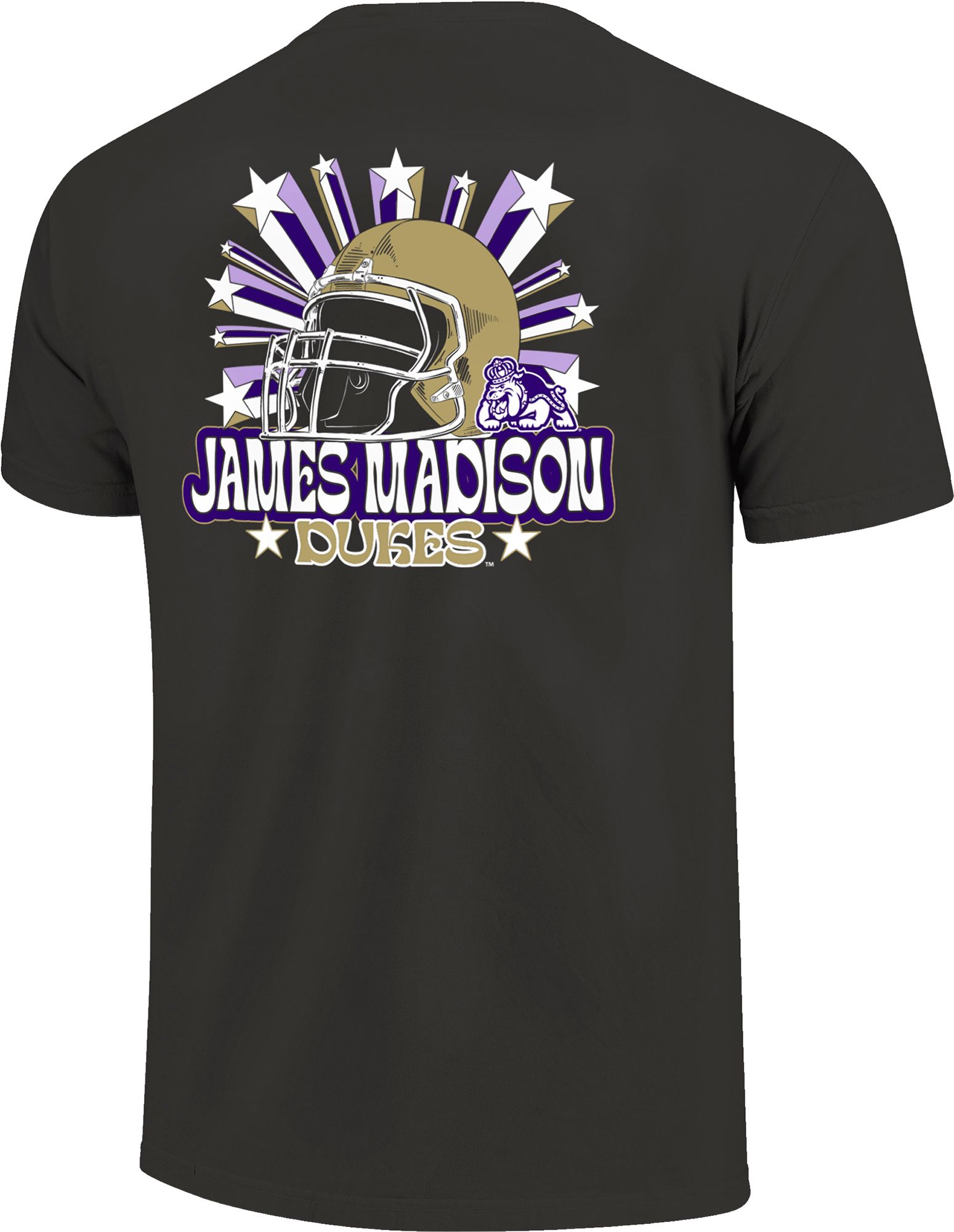 Image One Men's James Madison Dukes Grey Helmet Star T-Shirt product image