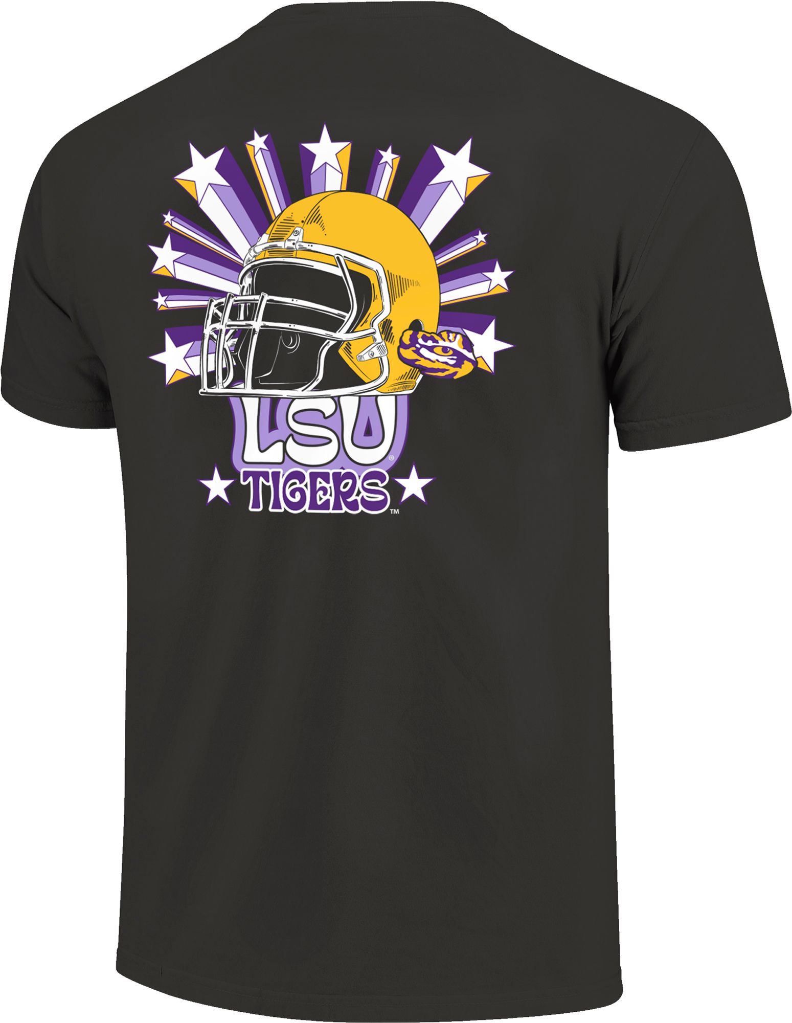 Image One Men's LSU Tigers Grey Helmet Star T-Shirt product image