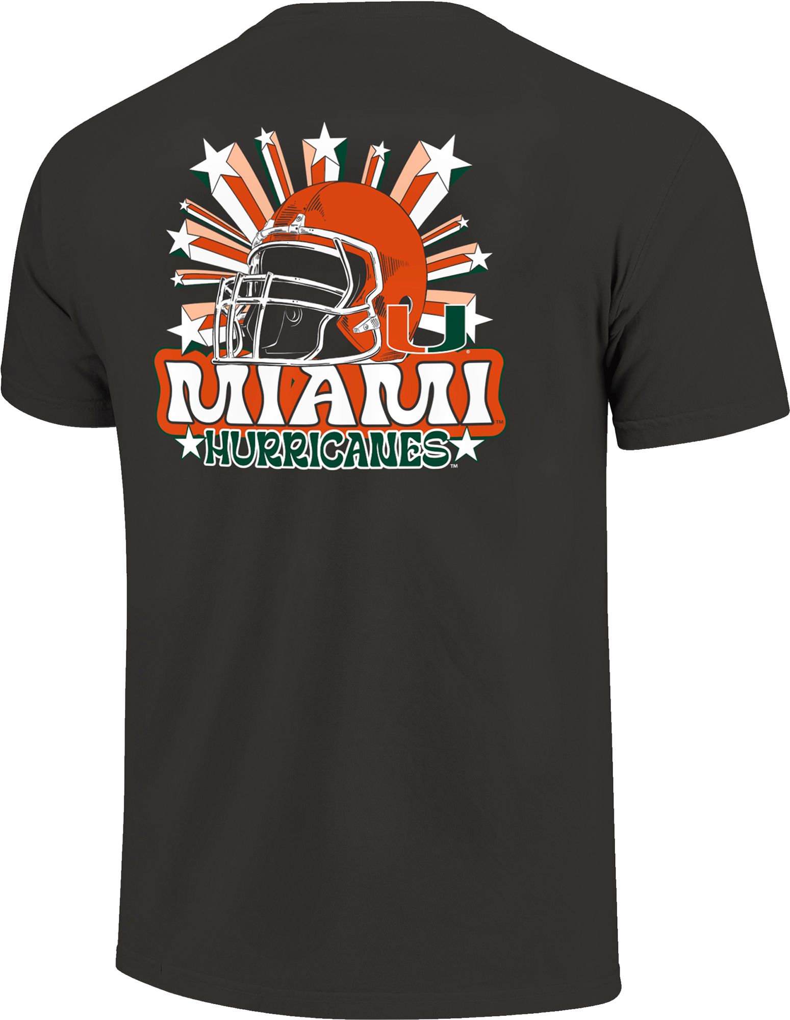 Image One Men's Miami Hurricanes Grey Helmet Star T-Shirt product image