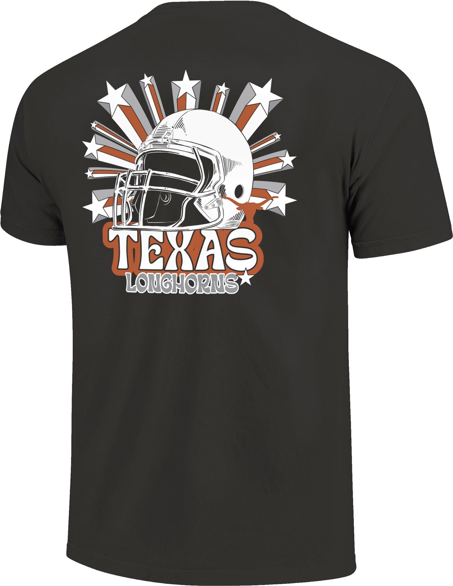 Image One Men's Texas Longhorns Grey Helmet Star T-Shirt product image