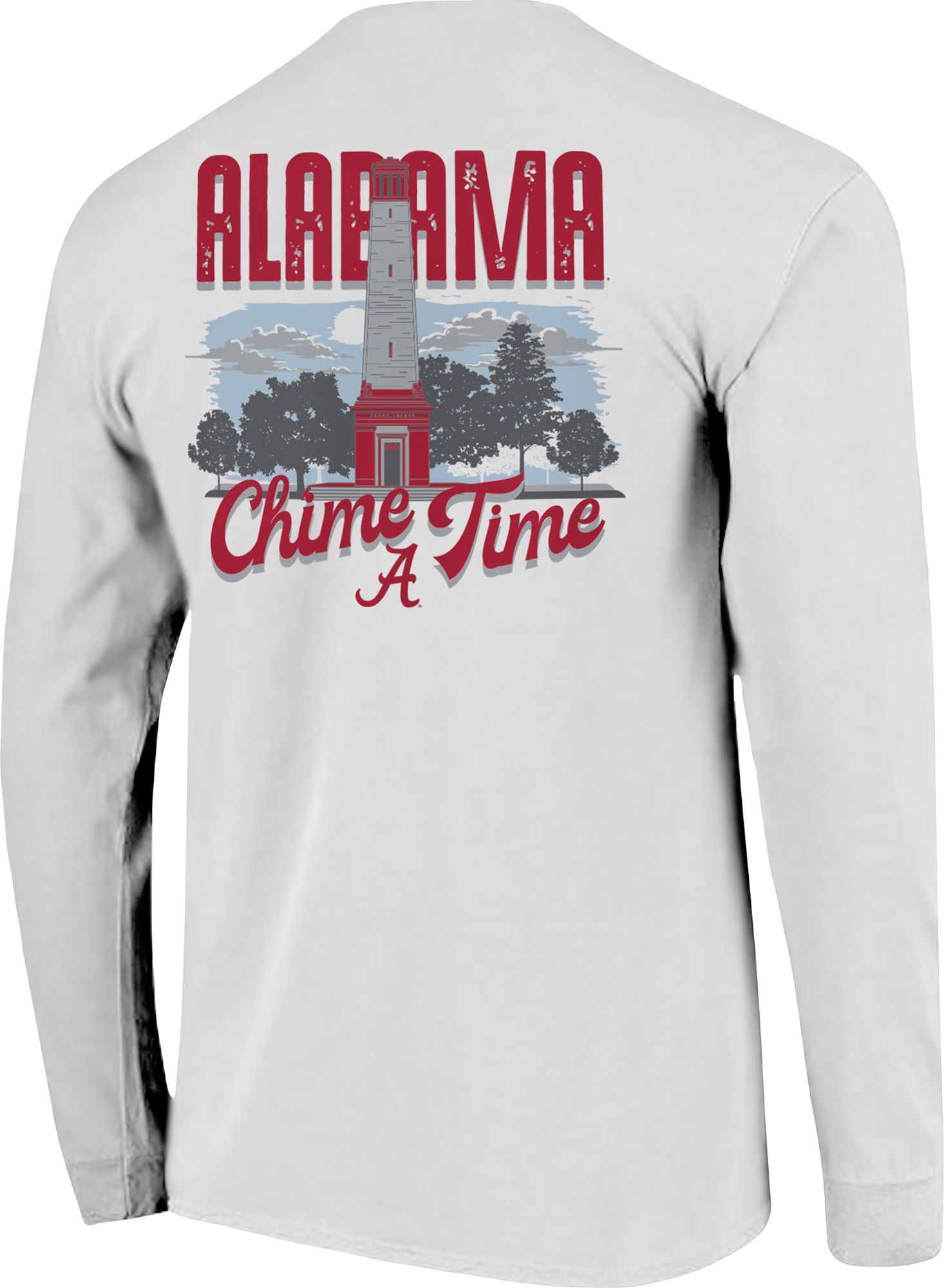 Image One Men's Alabama Crimson Tide White Skyline Long Sleeve T-Shirt product image