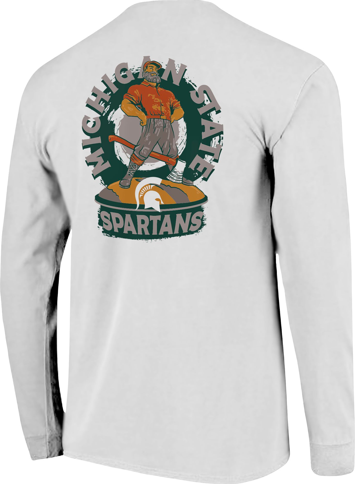 Image One Men's Michigan State Spartans White Paul Bunyan Long Sleeve T-Shirt product image