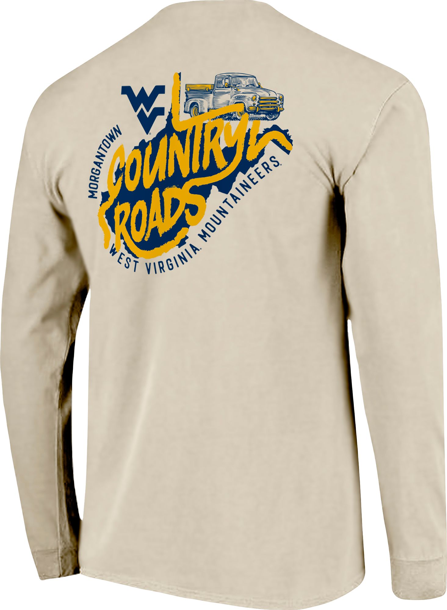 Image One Men's West Virginia Mountaineers Ivory Country Roads Long Sleeve T-Shirt product image
