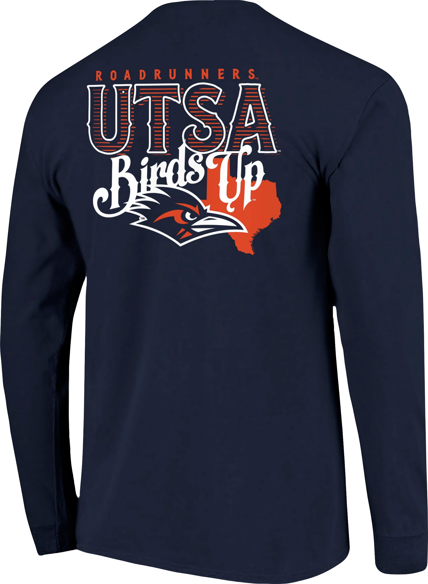 Image One Men's UT San Antonio Roadrunners Navy Bird Call Long Sleeve T-Shirt product image