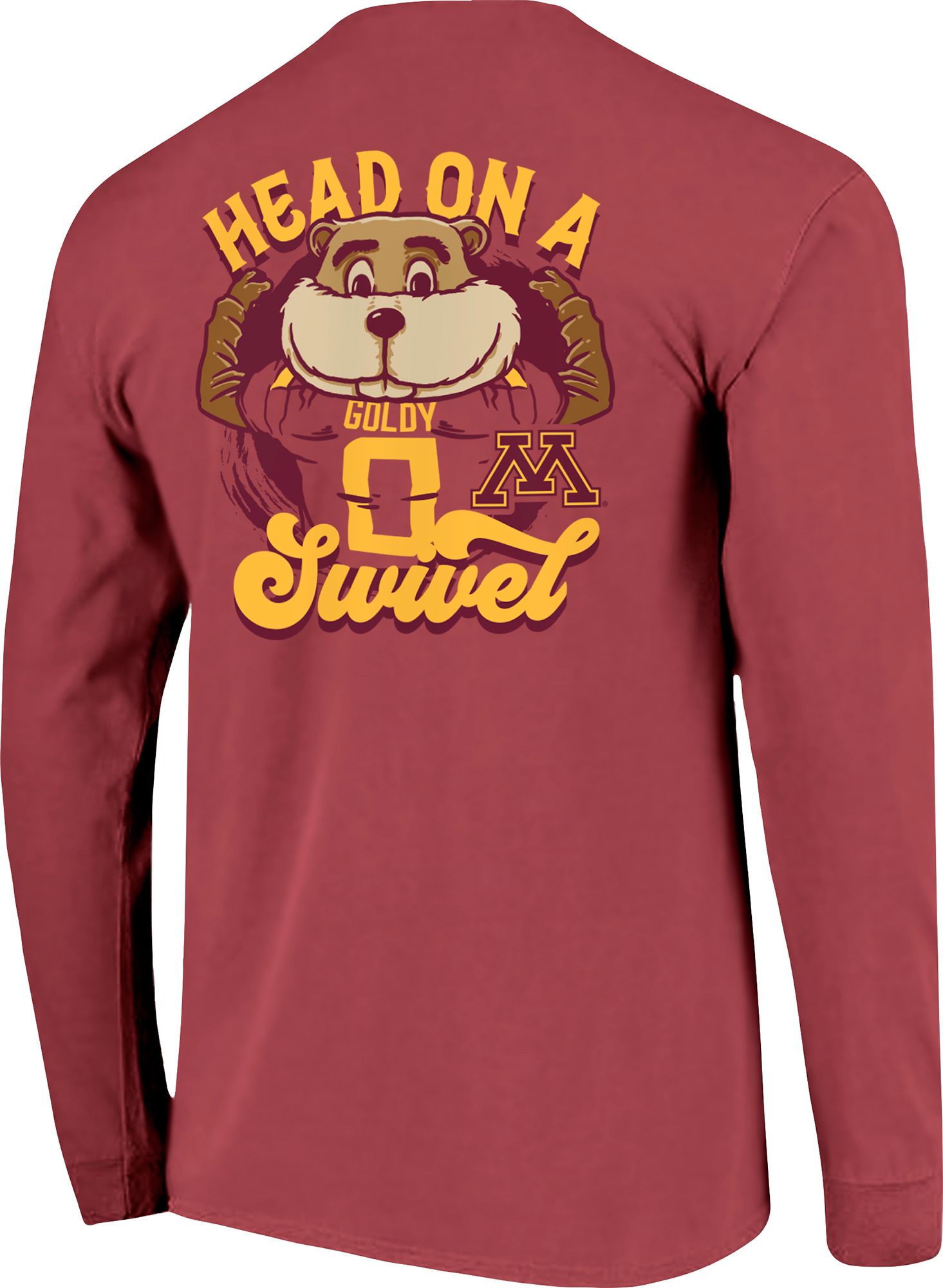 Image One Men's Minnesota Golden Gophers Red Mascot Swivel Long Sleeve T-Shirt product image