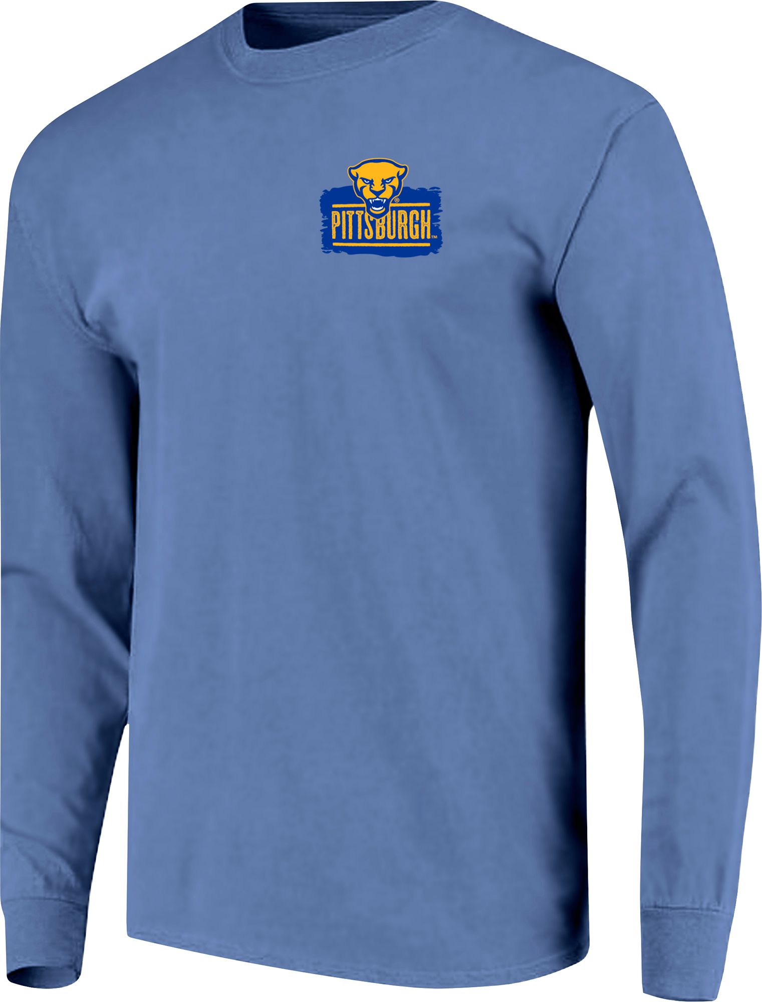 Image One Men's Pitt Panthers Blue Hail Statue Long Sleeve T-Shirt product image