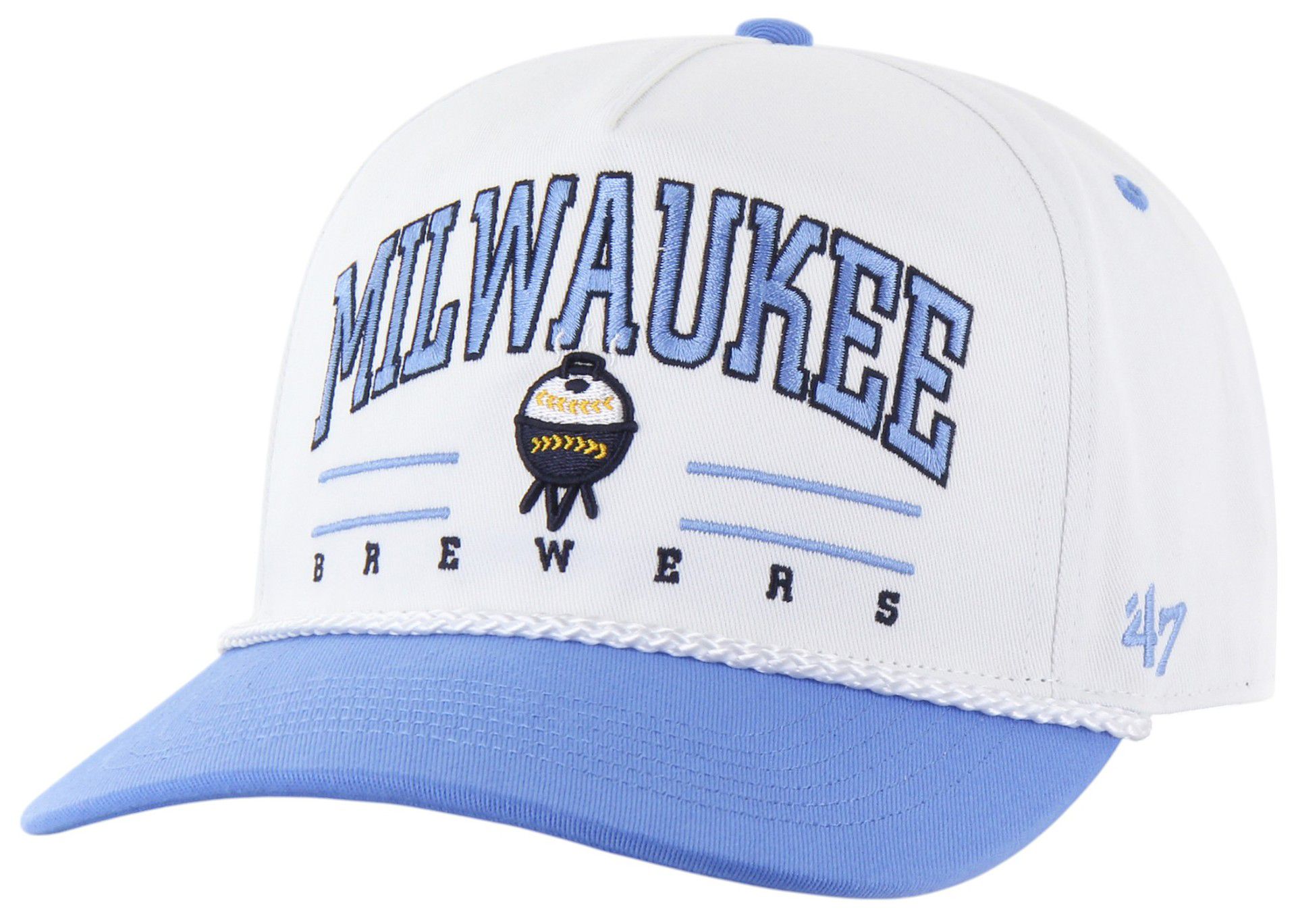 '47 Adult Milwaukee Brewers White Roscoe Rope Hitch Adjustable Hat product image