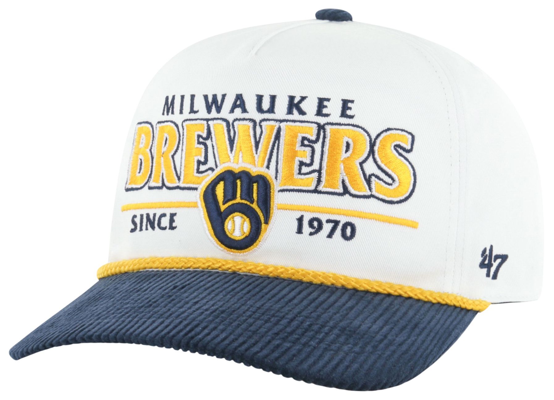 '47 Adult Milwaukee Brewers White Rustic Hitch Adjustable Hat product image