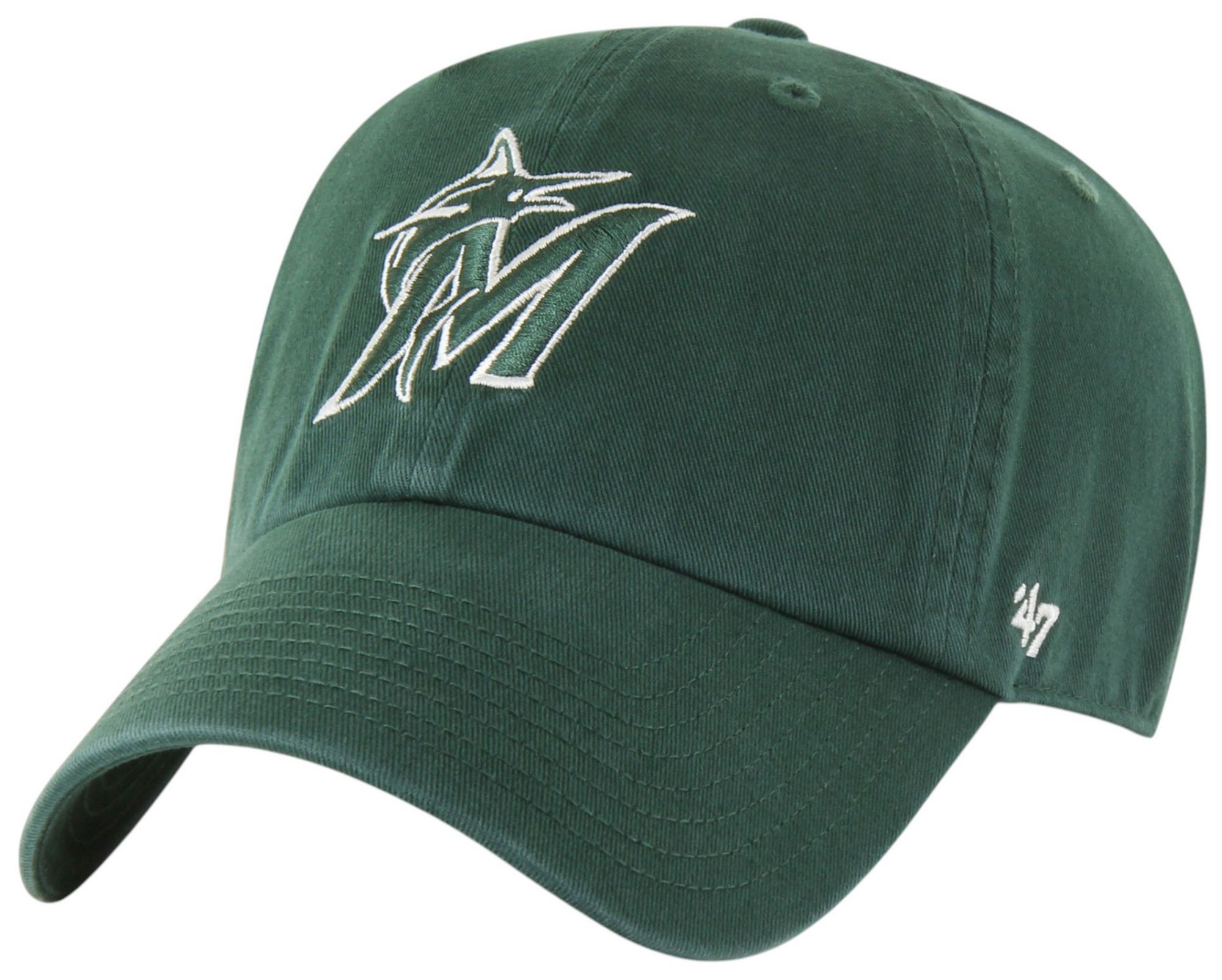 '47 Adult Miami Marlins Green Logo Clean Up Adjustable Hat product image