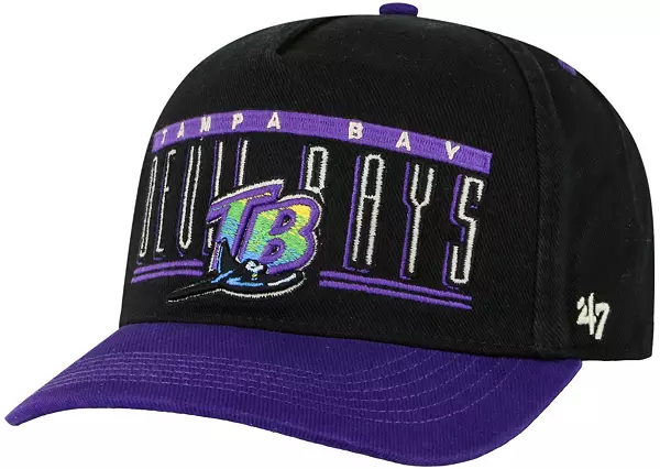 47 Adult Tampa Bay Rays Black Cooperstown Hitch Adjustable Hat