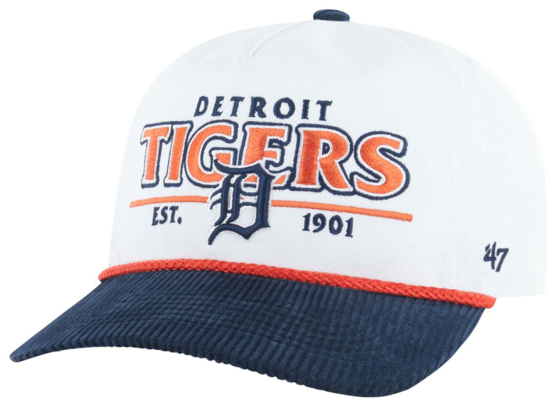 '47 Adult Detroit Tigers White Rustic Hitch Adjustable Hat product image