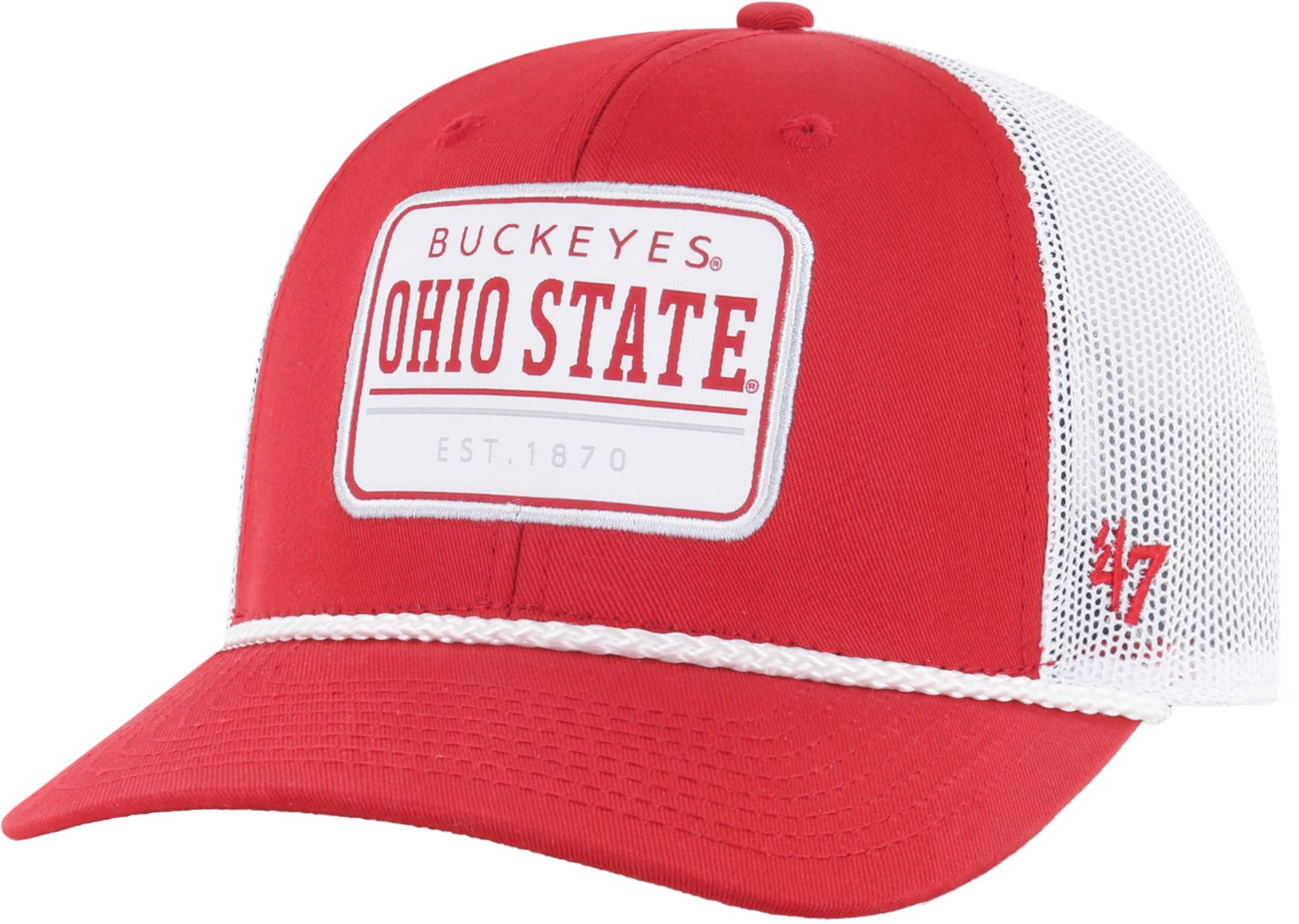'47 Adult Ohio State Buckeyes Red Ellington Rope Trucker Hat product image