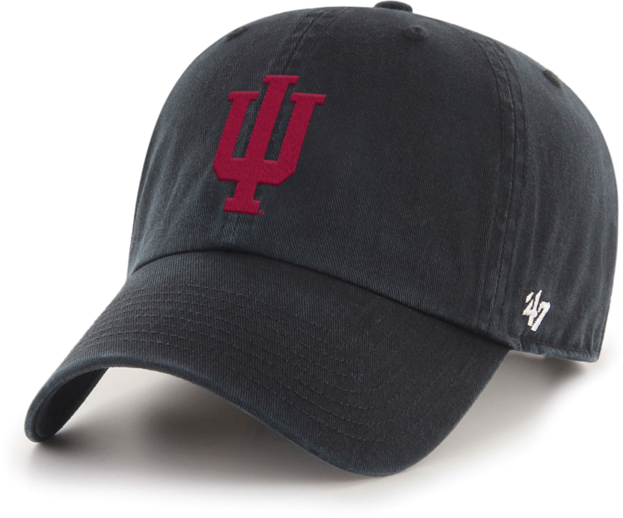 '47 Adult Indiana Hoosiers Black Clean Up Adjustable Hat product image