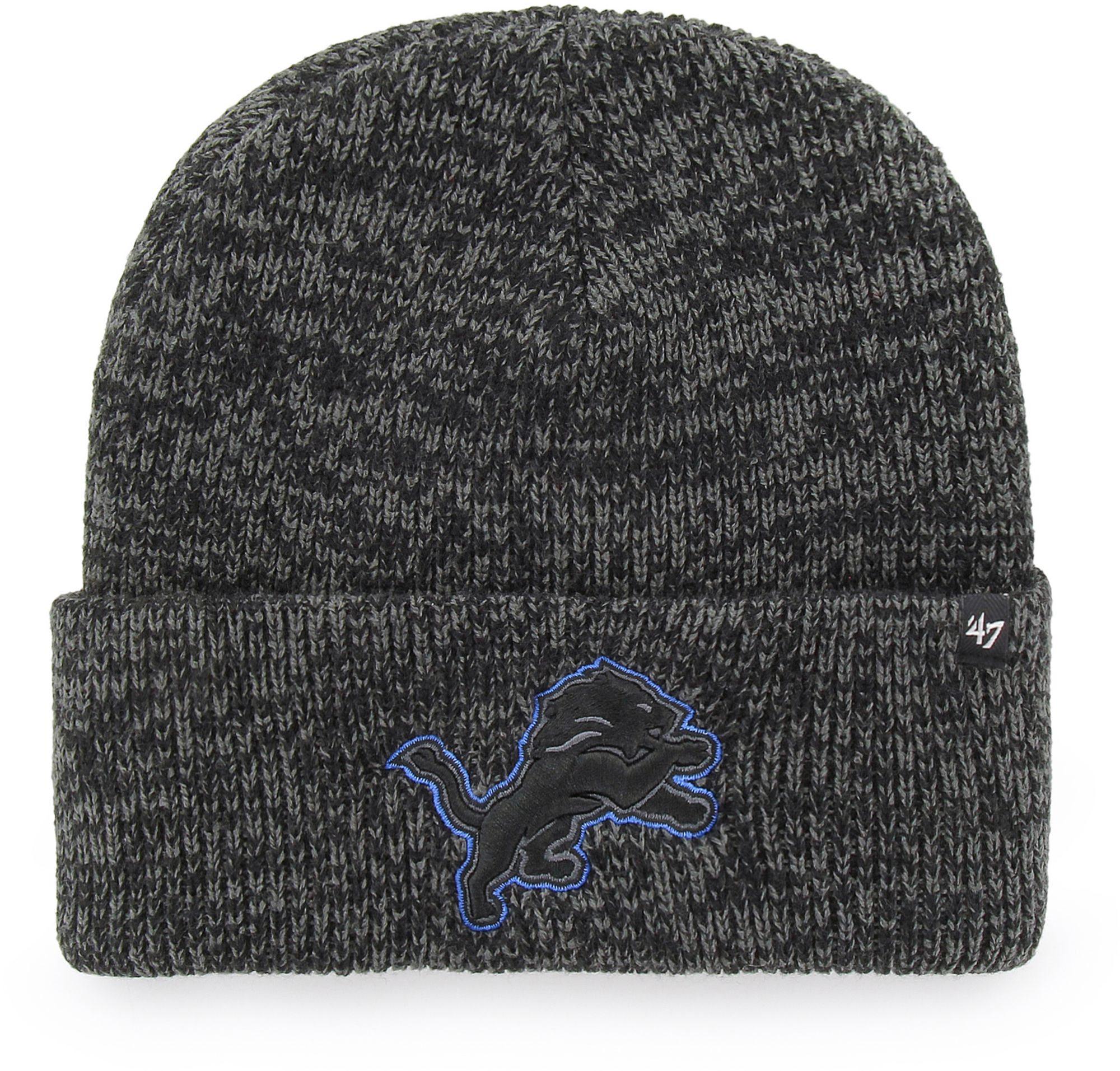47 Adult Detroit Lions Black Brain Freeze Knit Beanie product image