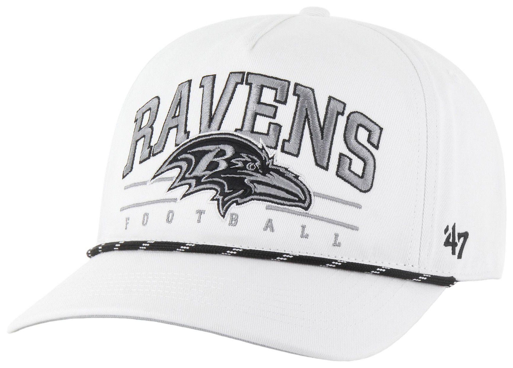 '47 Adult Baltimore Ravens Roscoe White Hitch Adjustable Hat product image