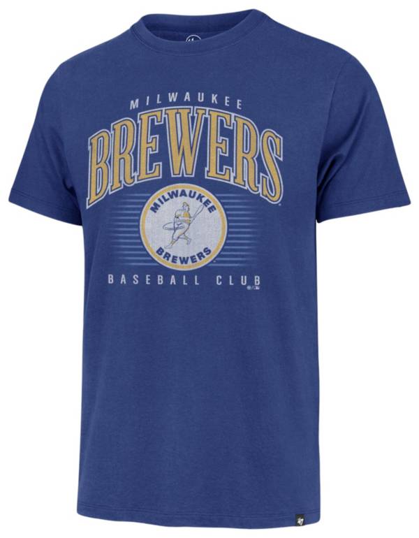 47 Men's Milwaukee Brewers Blue Double Header Cooperstown Franklin T-Shirt