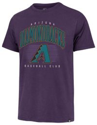 '47 Men's Arizona Diamondbacks Purple Double Header Cooperstown Franklin  T-Shirt