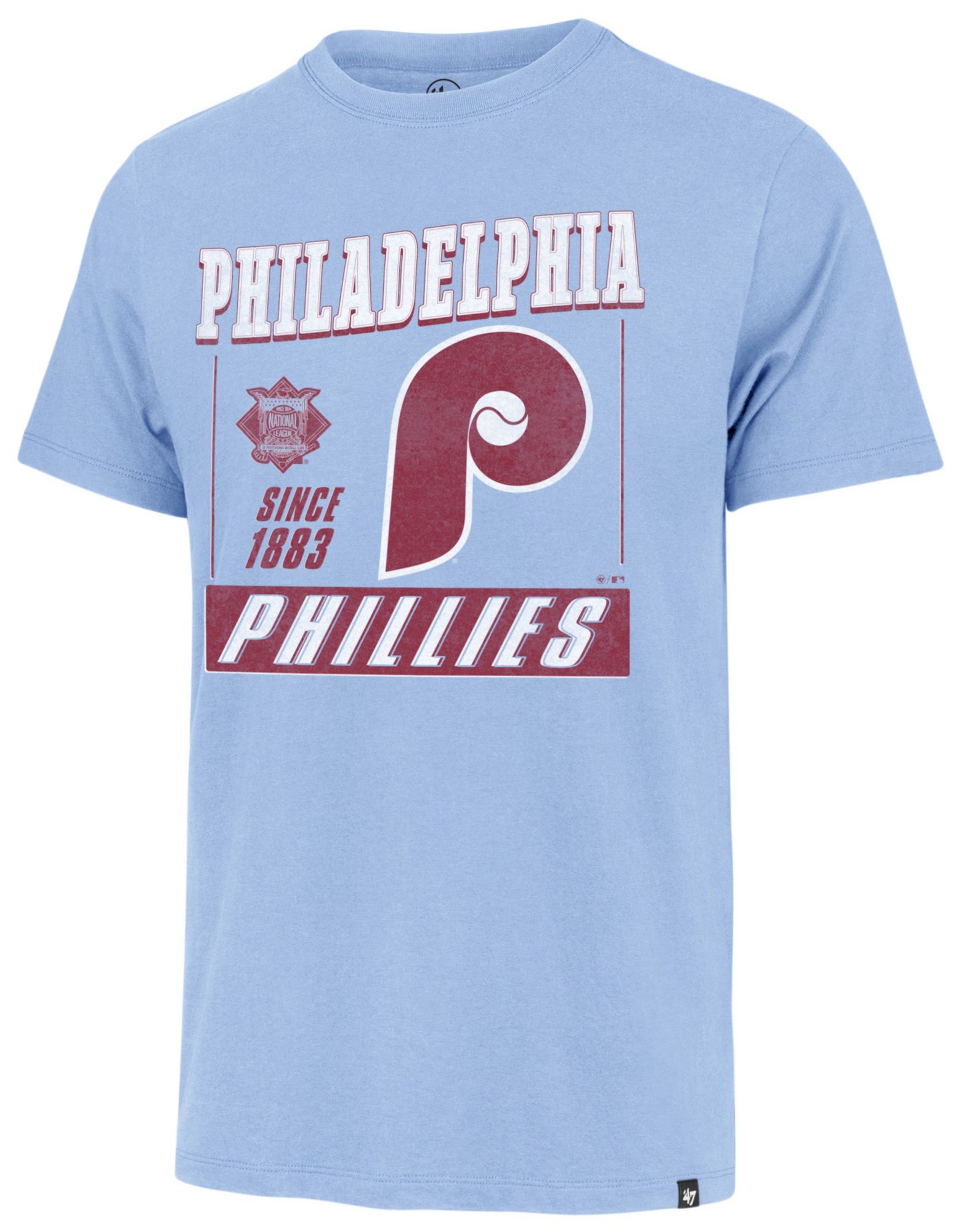 '47 Men's Philadelphia Phillies Light Blue Retro Franklin T-Shirt product image