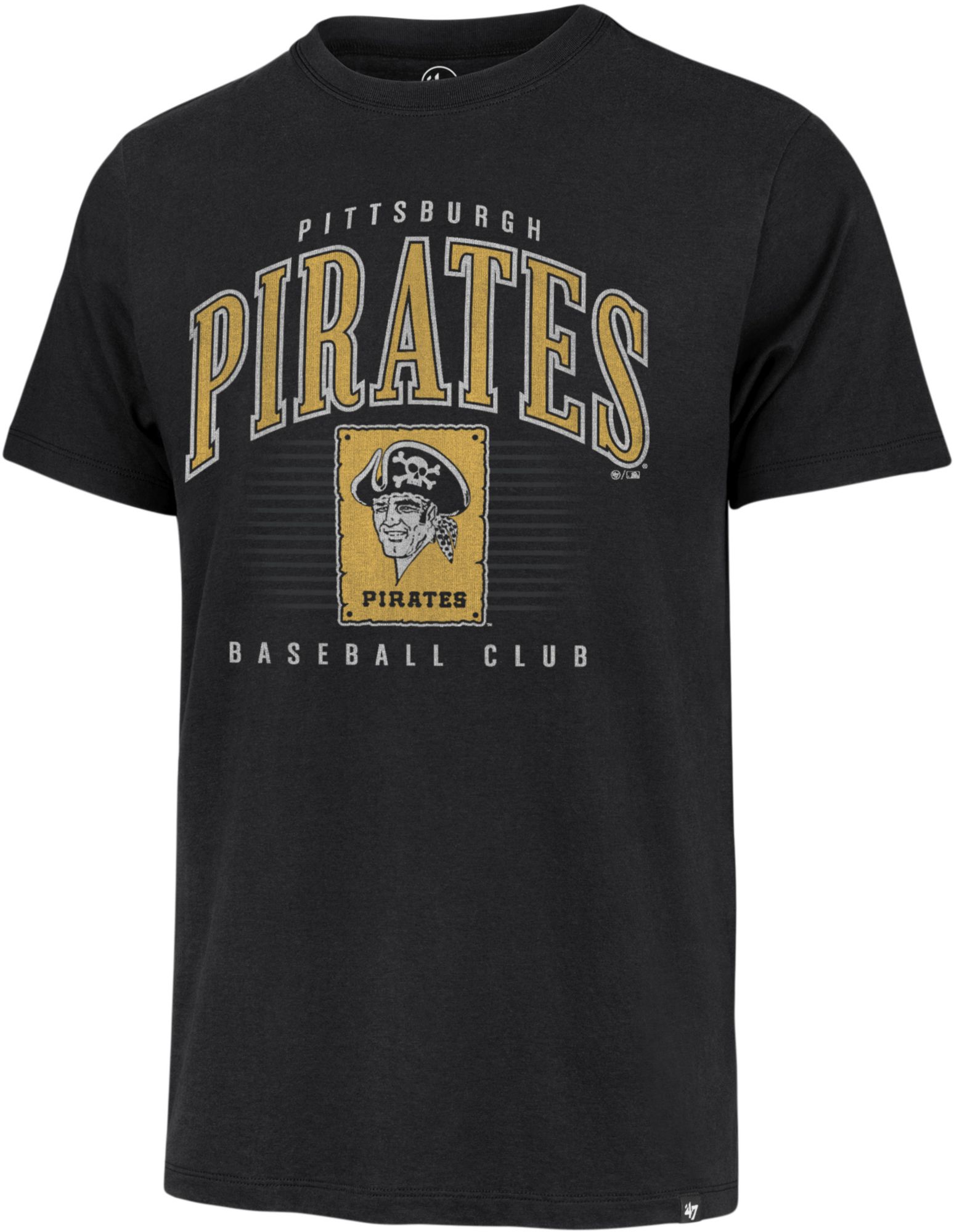 '47 Men's Pittsburgh Pirates Black Double Header Cooperstown Franklin T-Shirt product image