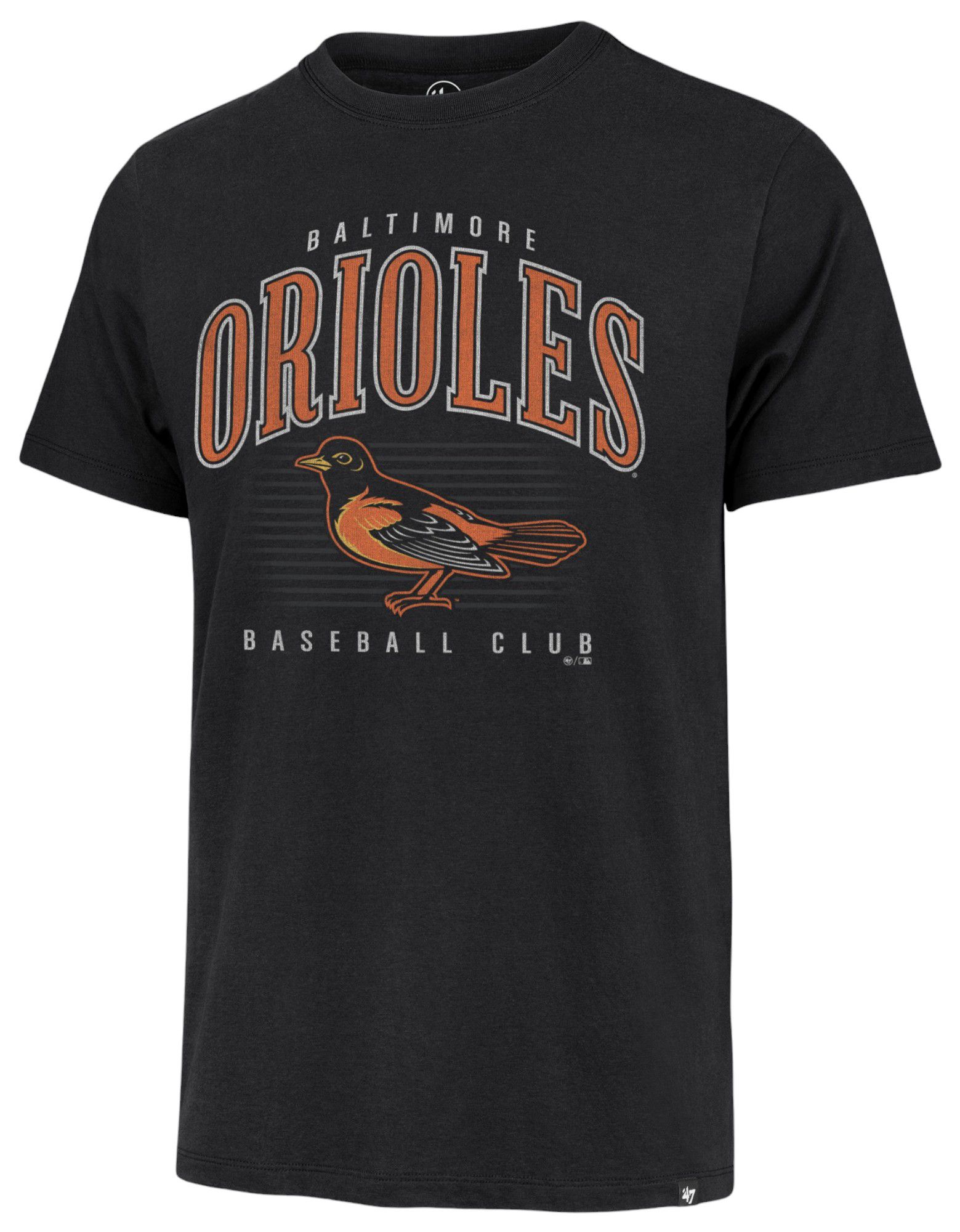 '47 Men's Baltimore Orioles Black Double Header Cooperstown Franklin T-Shirt product image