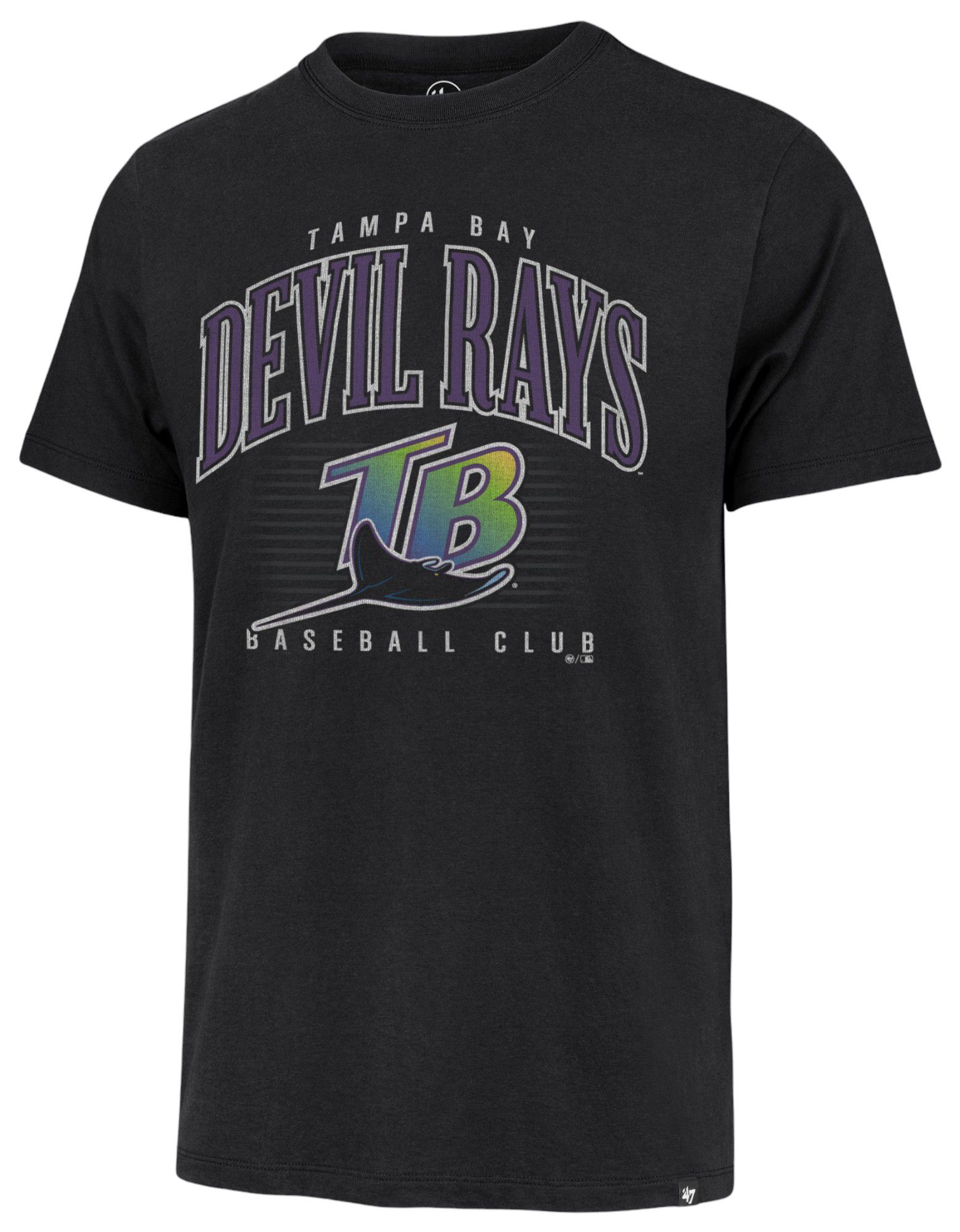 '47 Men's Tampa Bay Rays Black Double Header Cooperstown Franklin T-Shirt product image