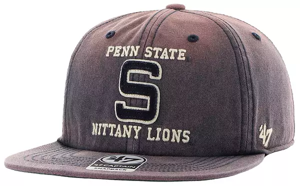 47 Men's Penn State Nittany Lions Blue Dusted Double Play Captain  Adjustable Trucker Hat