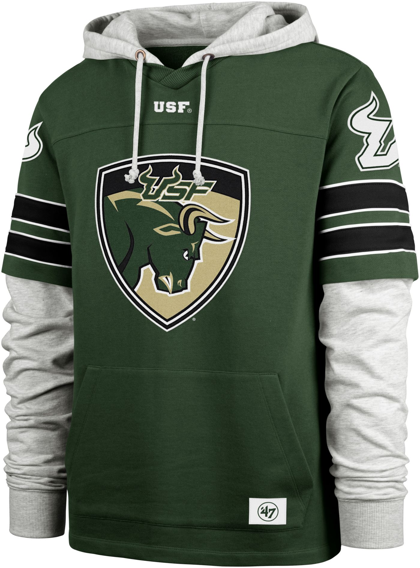 47 Men s South Florida Bulls Elm Green Lacer Pullover Hoodie Medium