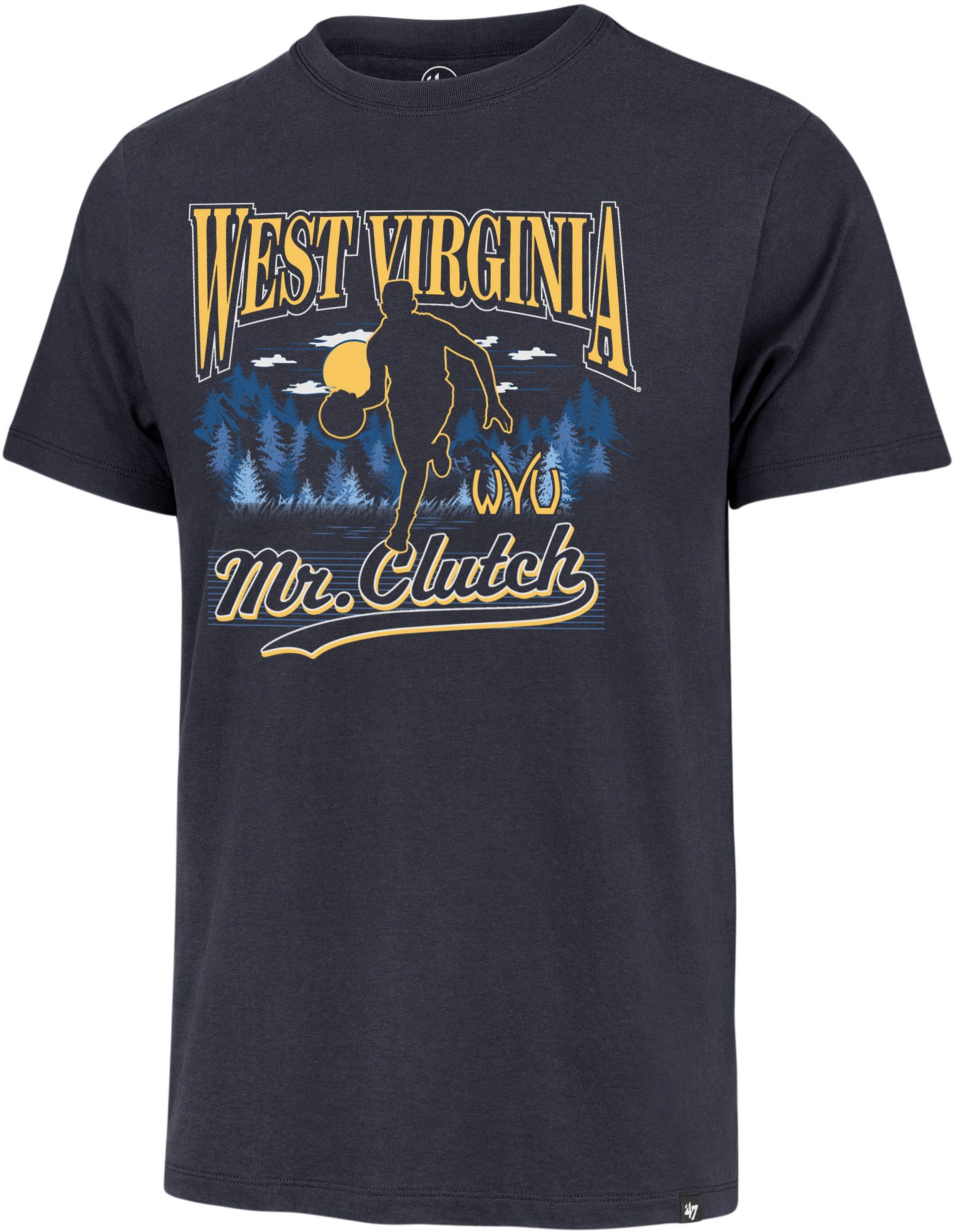'47 Men's West Virginia Mountaineers Atlas Blue Jerry West T-Shirt product image
