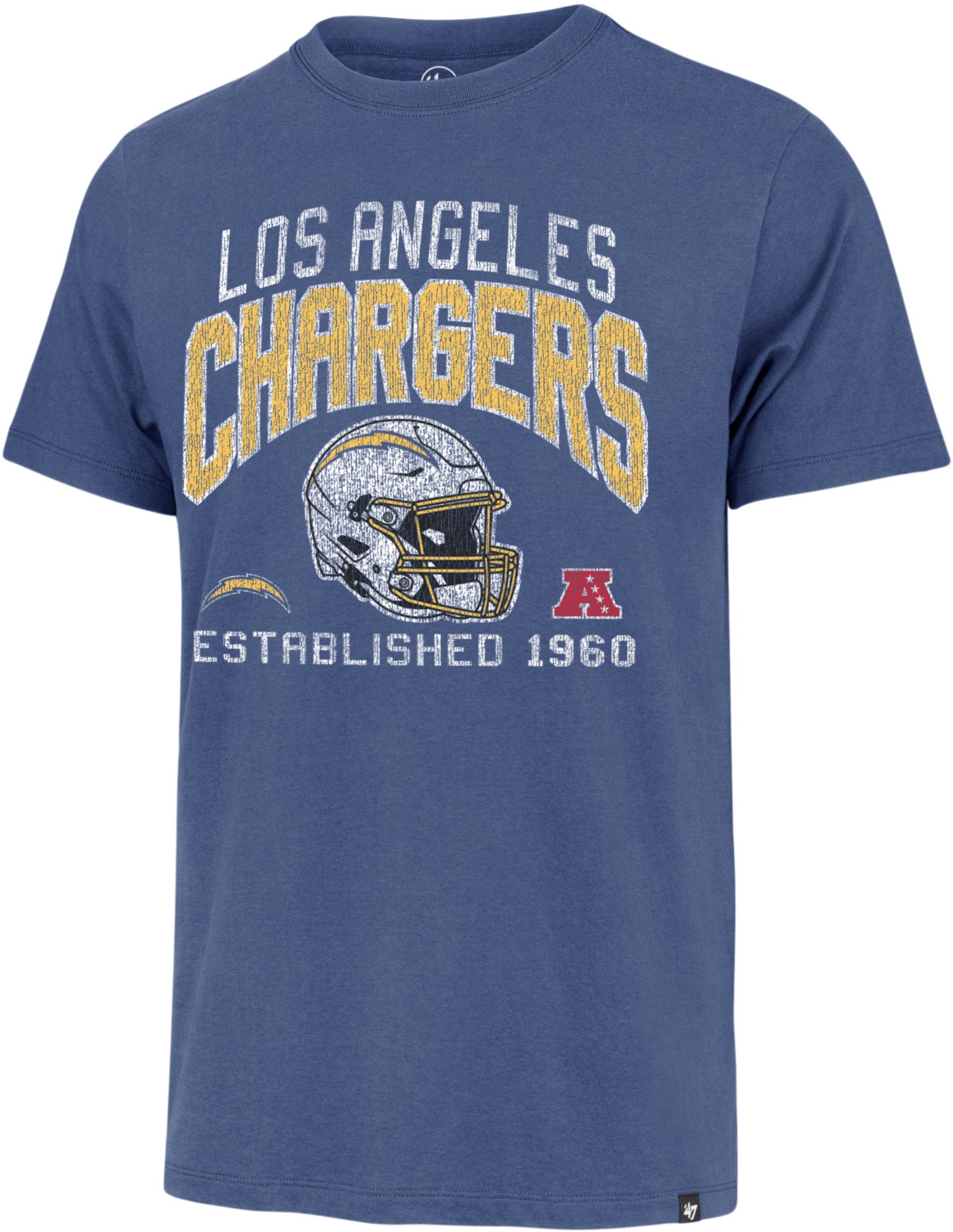 '47 Men's Los Angeles Chargers Turned Up Cadet Blue T-Shirt product image