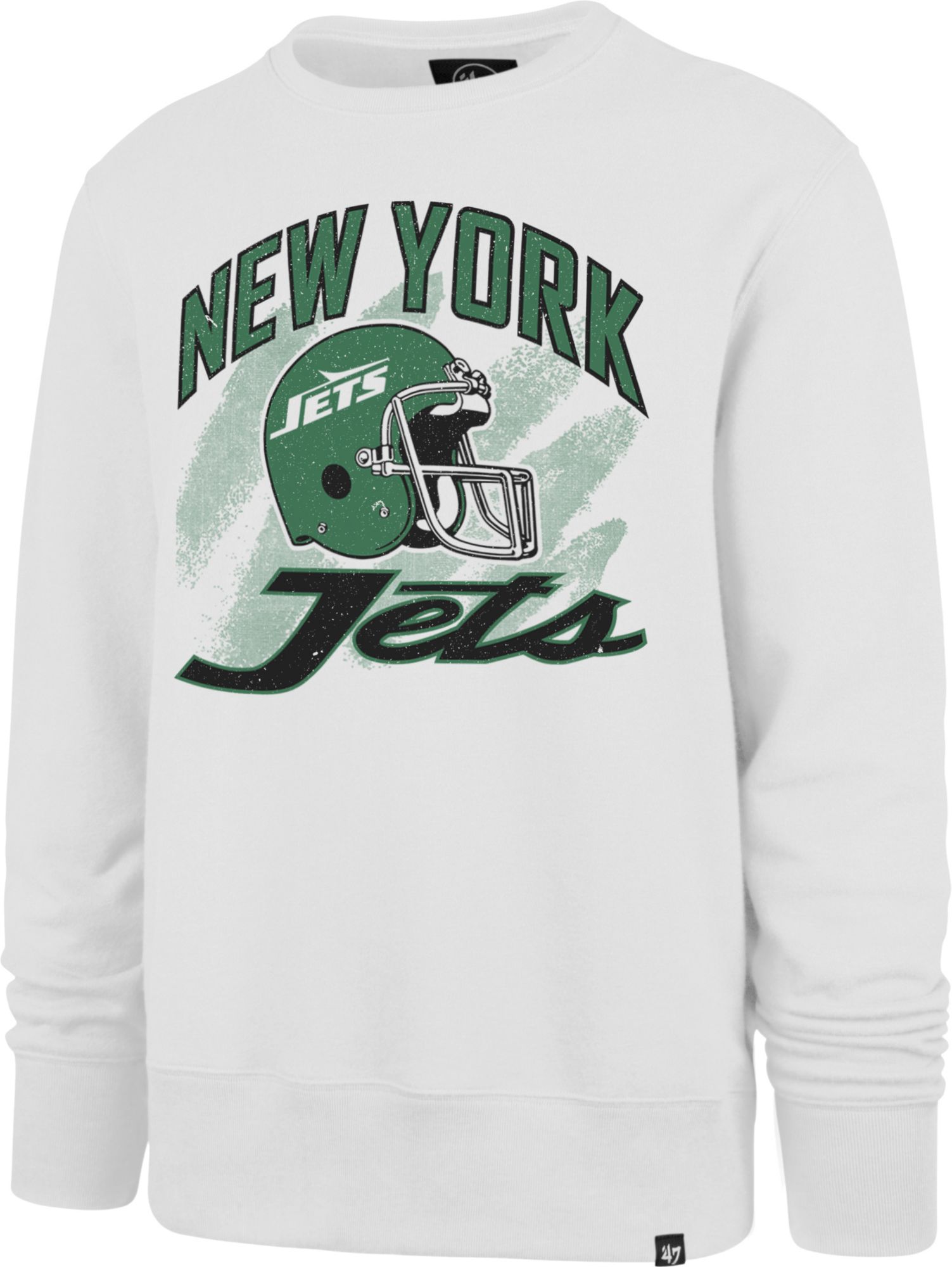 '47 Men's New York Jets Shader Throwback White Crew Sweatshirt product image