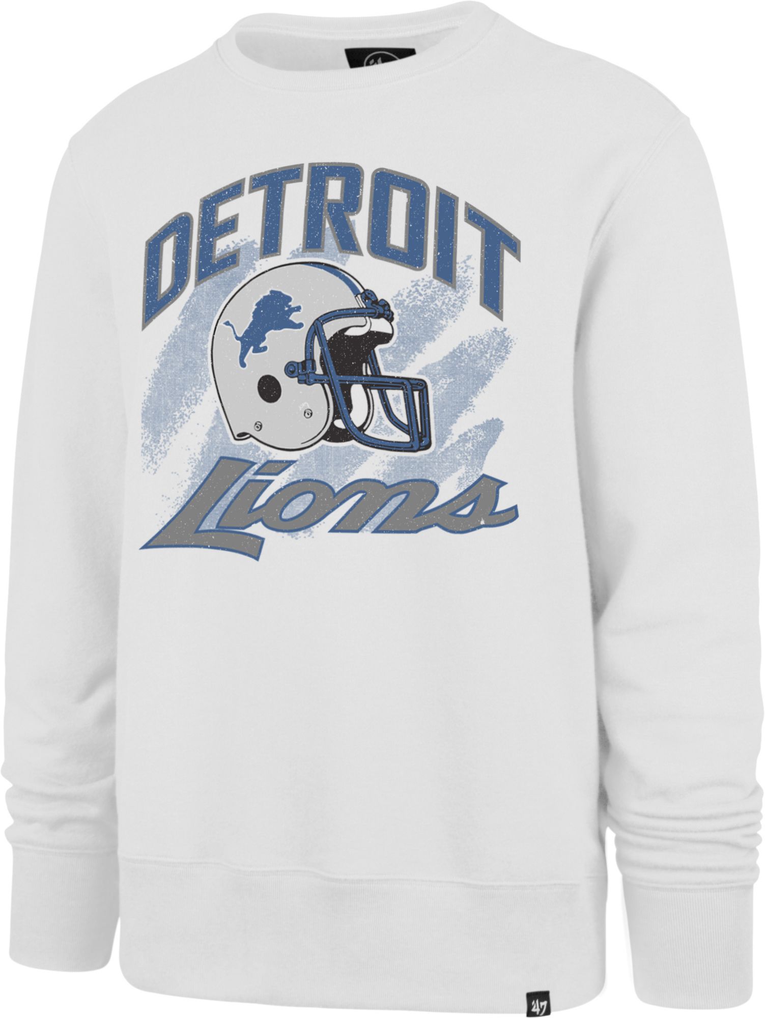 '47 Men's Detroit Lions Shader Throwback White Crew Sweatshirt product image