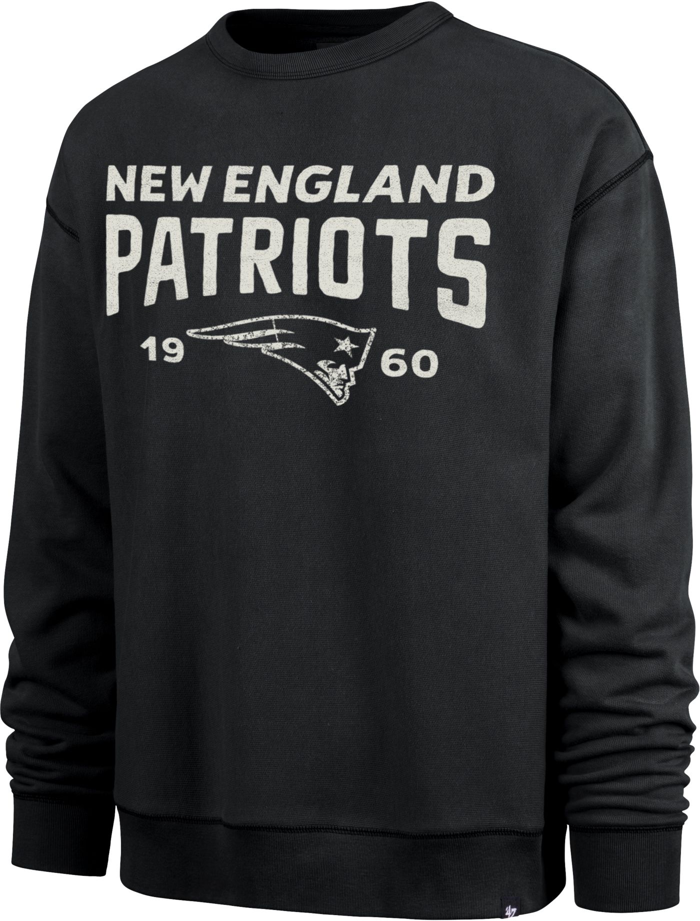 47 Men s New England Patriots Dusted Black Crew Sweatshirt Dick s Sporting Goods